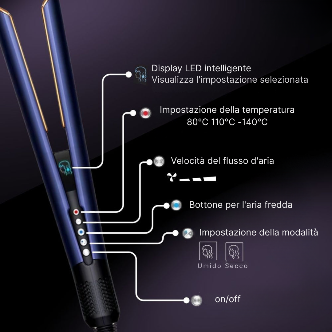 DRYLIS - Piastra asciugacapelli 2 in 1